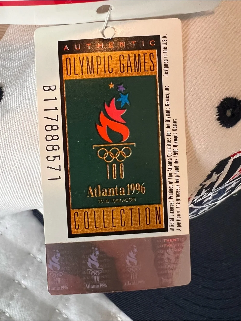 VTG Logo 7 USA 1996 Atlanta Olympics White Strapback Hat Cap Wrap Around New Tag